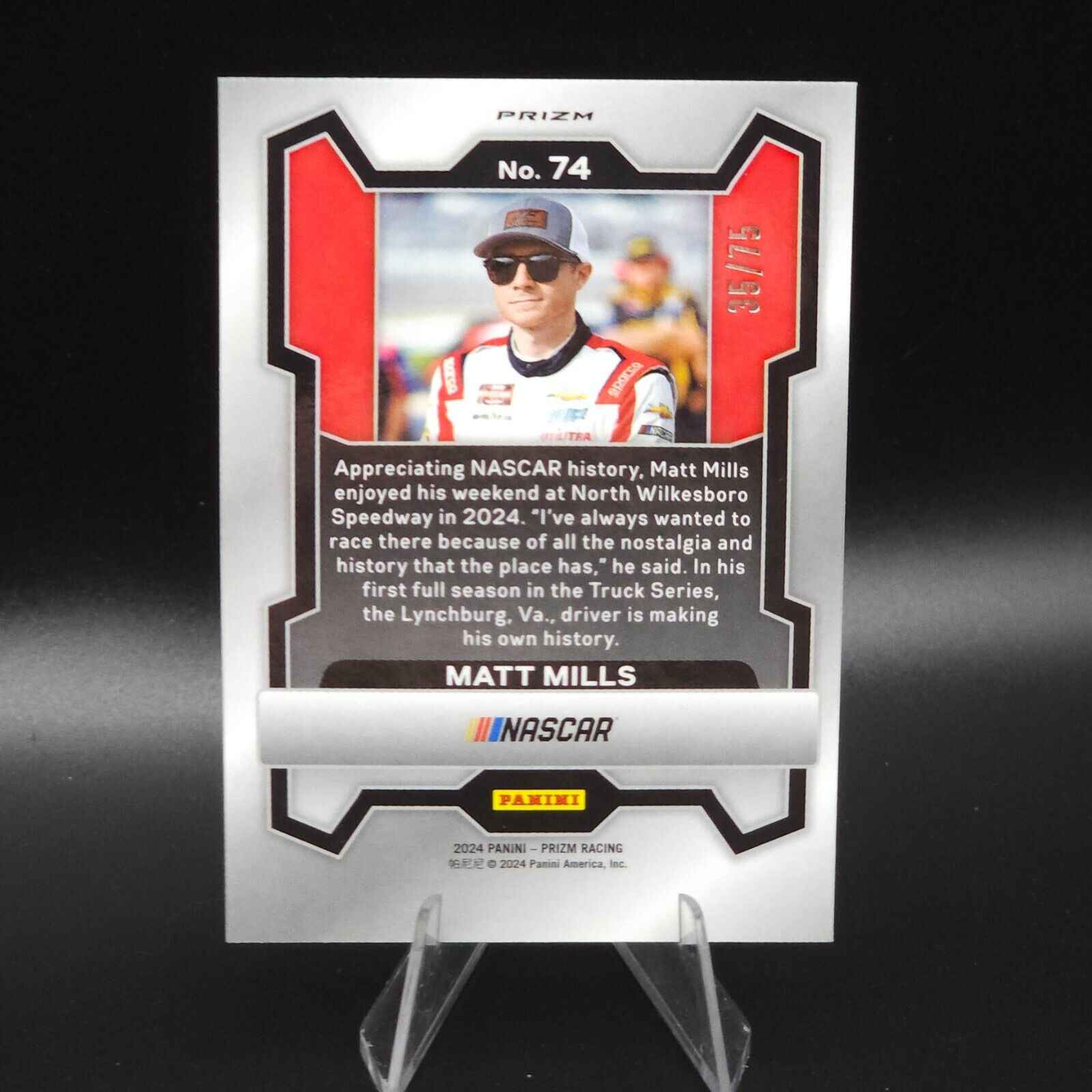 2024 Panini Prizm Racing Blue Pulsar #74 Matt Mills /75 - NASCARD.shop