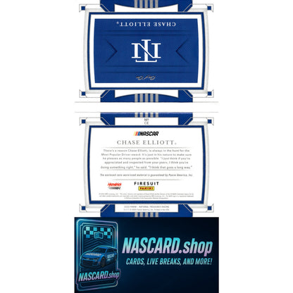 2020 National Treasures Chase Elliott Jumbo Patch Booklet NAPA SIEMENS 1/1 - NASCARD.shop