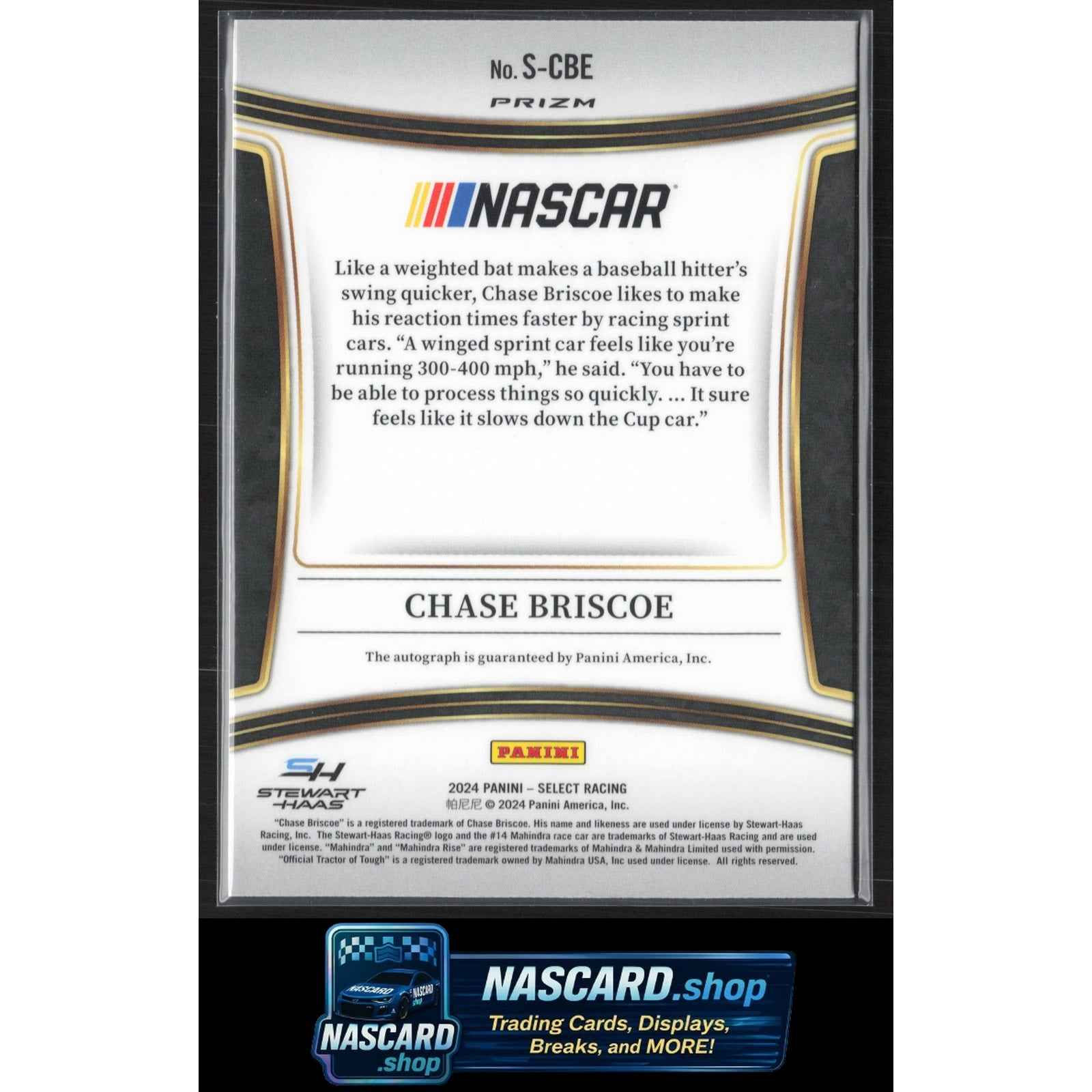 2024 Panini Select #S-CBE Chase Briscoe Signatures