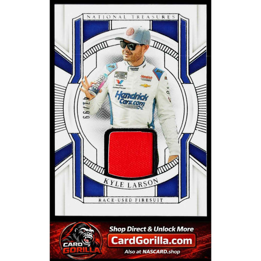 2025 Panini National Treasures #RUF-KLN Kyle Larson Race Used Firesuit Blue #/75