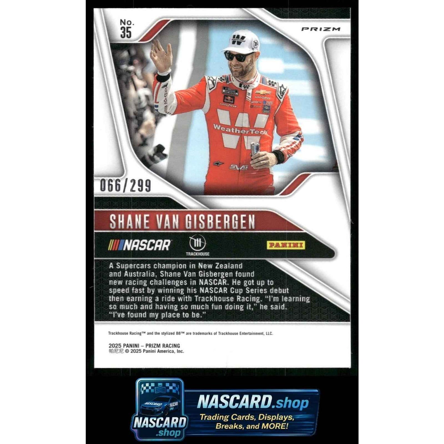 2025 Panini Prizm #35 Shane Van Gisbergen Pulsar #/299