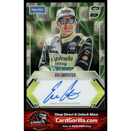 2025 Parkside Indy 500 Pacific #PP-EC Ed Carpenter Signature Series Green #/10