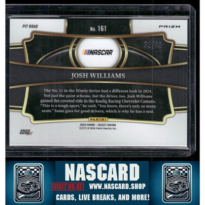 2024 Panini Select Pit Road #161 Josh Williams Orange Prizms #/49 - NASCARD.shop