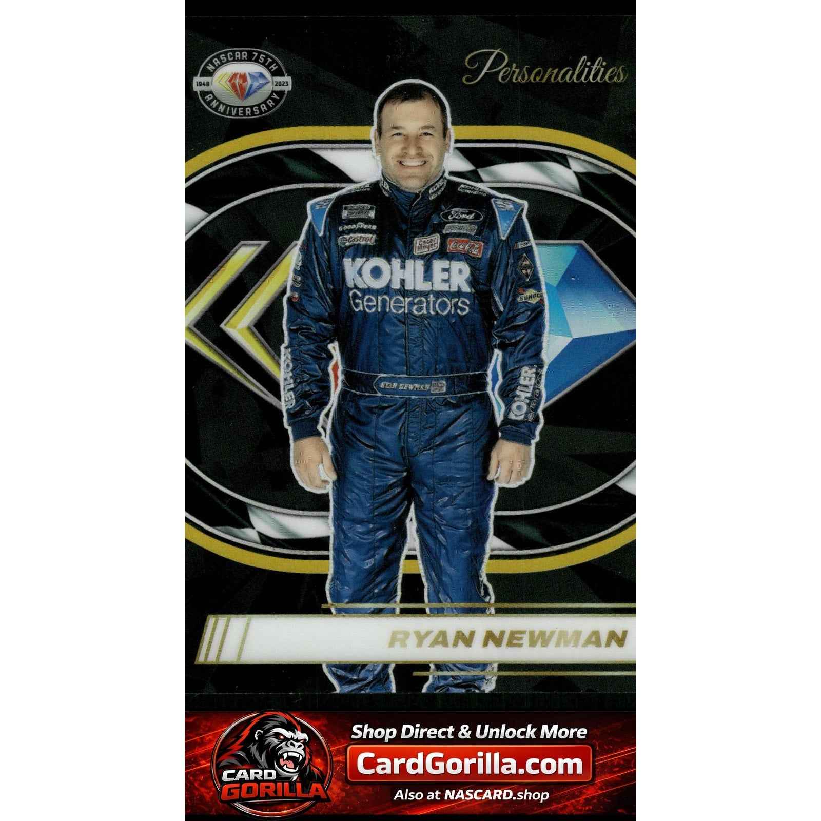 2023 Panini Prizm #56 Ryan Newman NASCAR 75th Anniversary Gold #/10