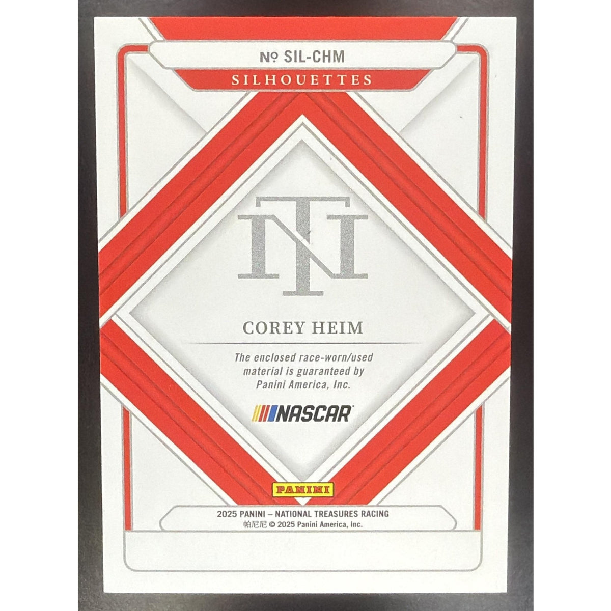 2025 Panini National Treasures Corey Heim #7 Silhouettes 34/75 MEM