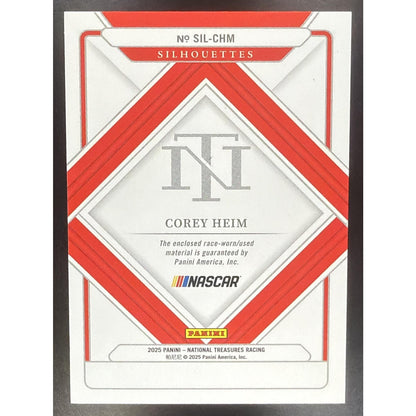 2025 Panini National Treasures Corey Heim #7 Silhouettes 34/75 MEM