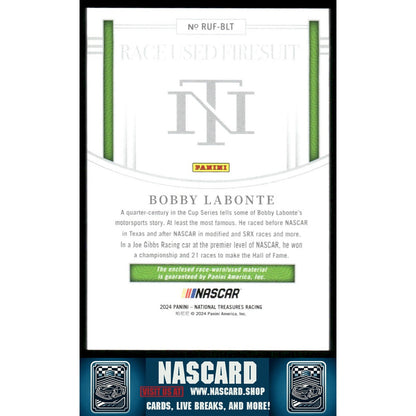 2024 Panini National Treasures Bobby Labonte Race Used Firesuit Holo Gold #/10 - NASCARD.shop