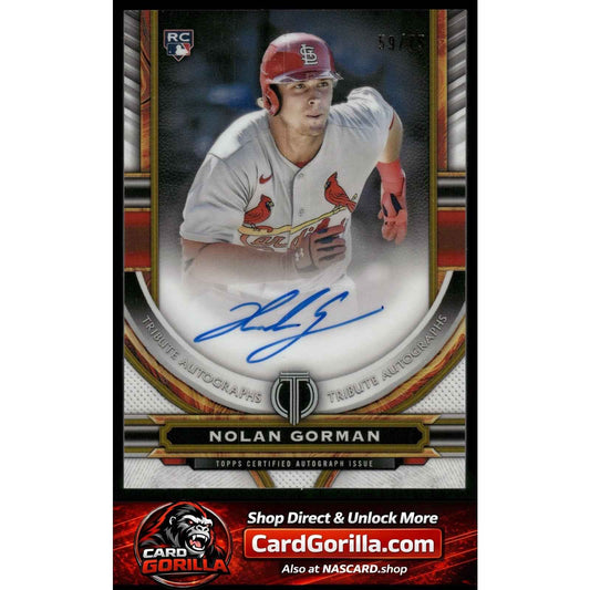 2023 Topps Tribute #TA-NG Nolan Gorman Tribute Autographs Gold RC #/75