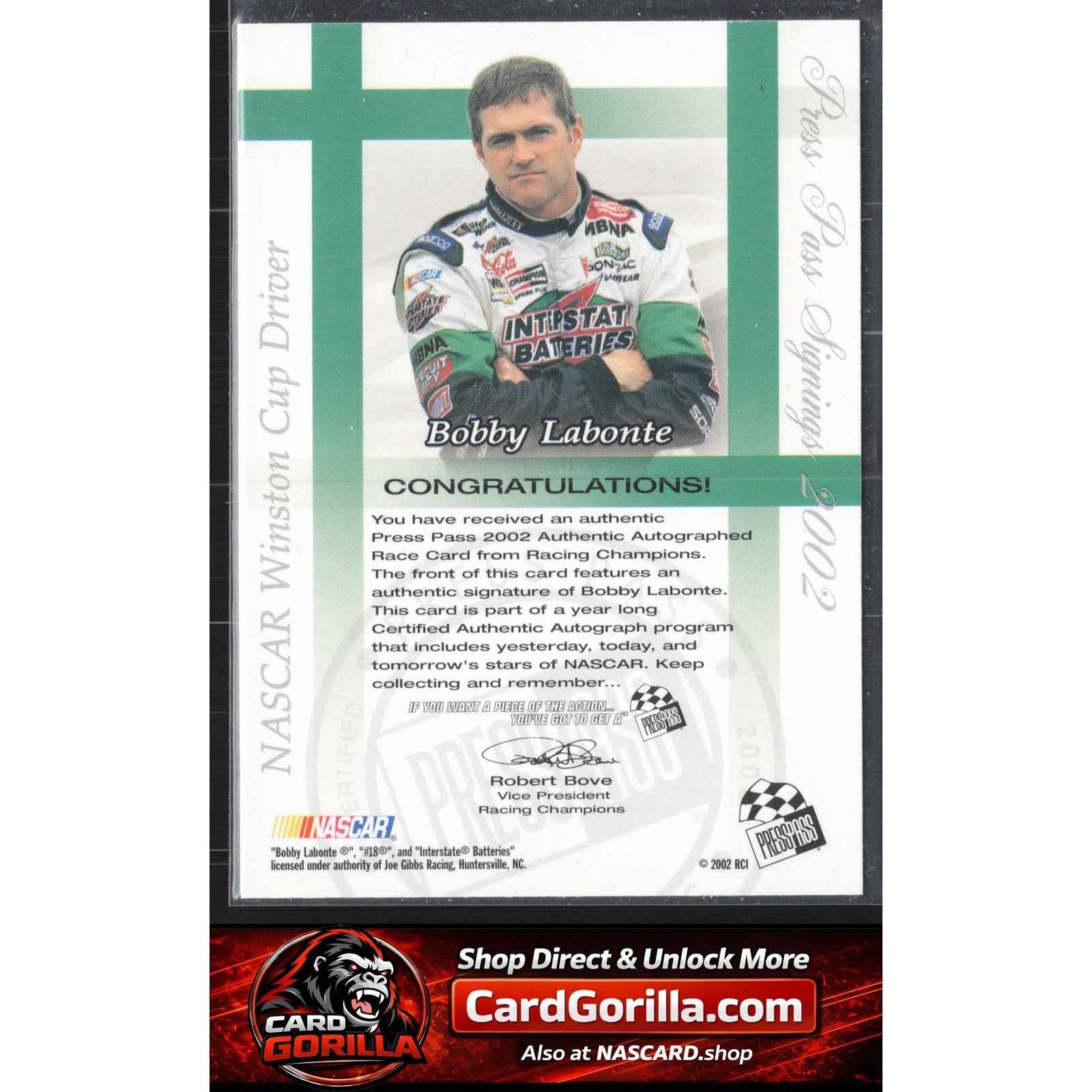 2002 Press Pass #NNO Bobby Labonte Signings