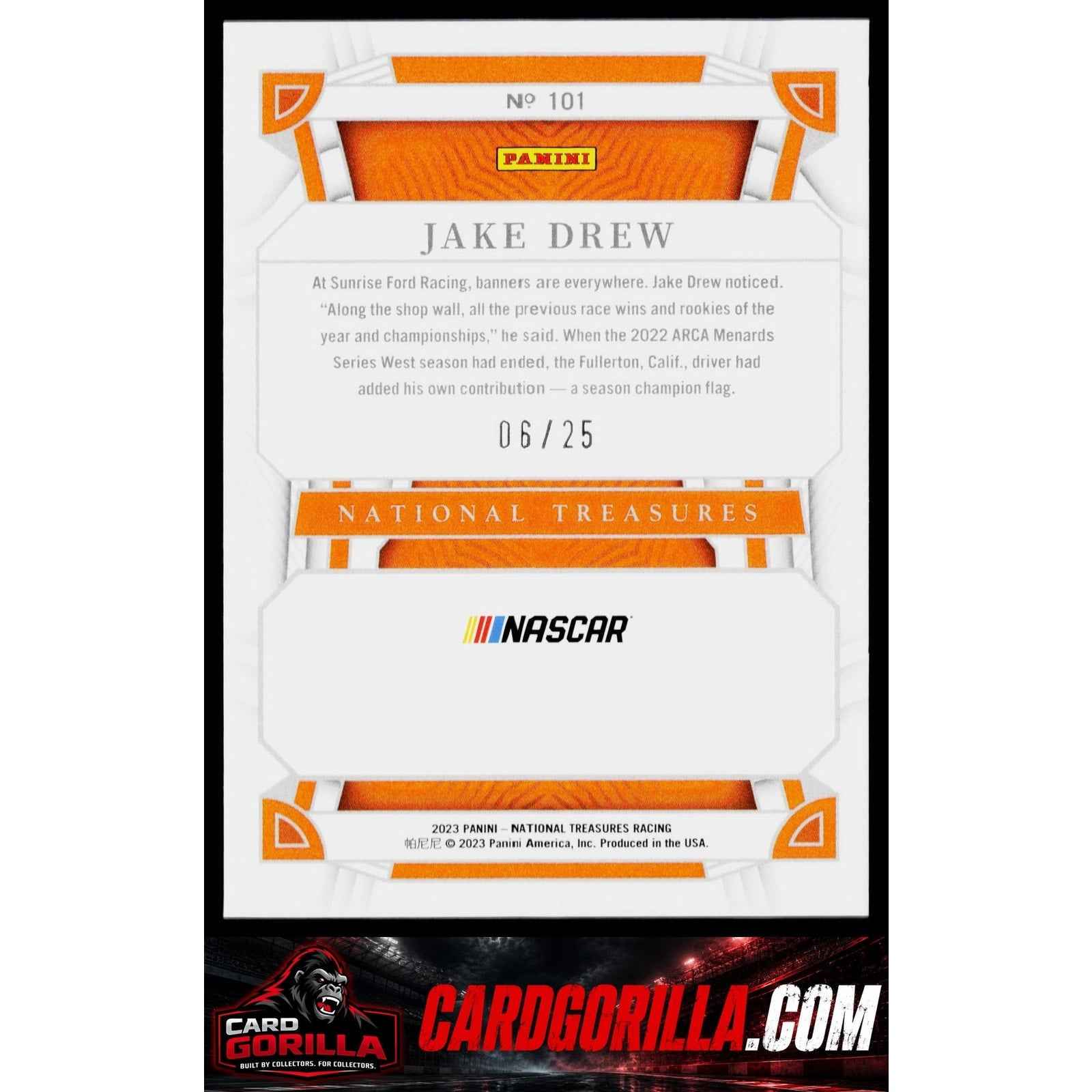 2023 Panini National Treasures #101 Jake Drew RC #/25