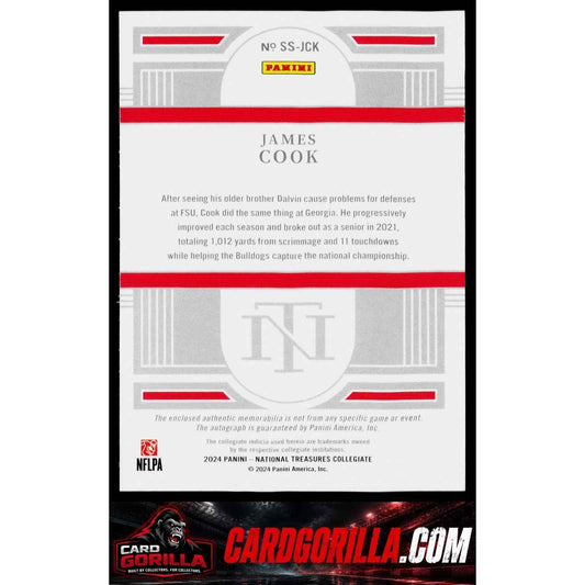 2024 National Treasures Collegiate James Cook Silhouettes Signatures Blue #/75