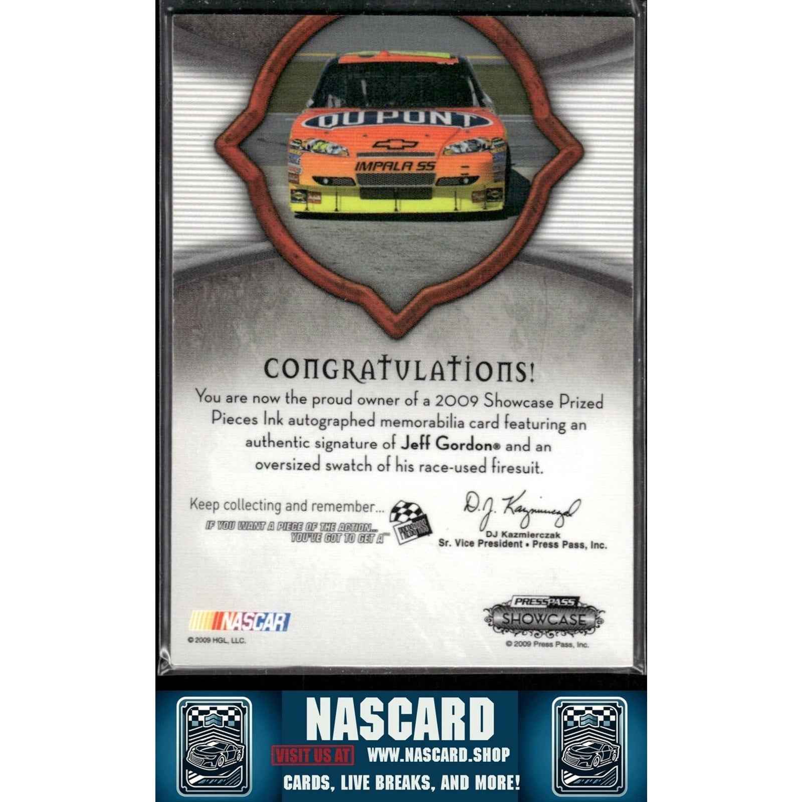 2009 Press Pass Showcase Prized Pieces Ink Green Jeff Gordon /5 (AU) - NASCARD.shop