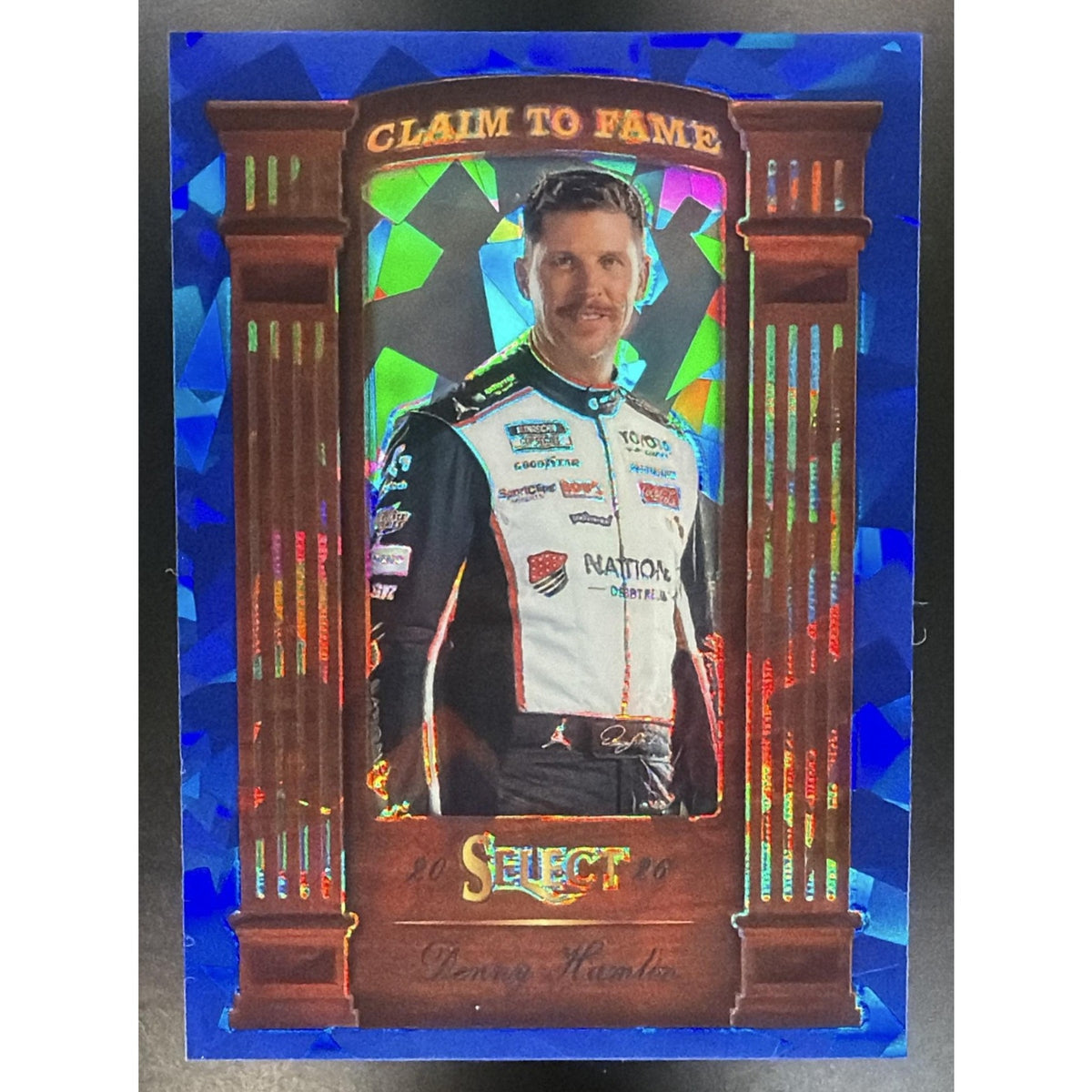 2026 Panini Select NASCAR Denny Hamlin #11 Claim to Fame Blue Ice Prizms 29/35