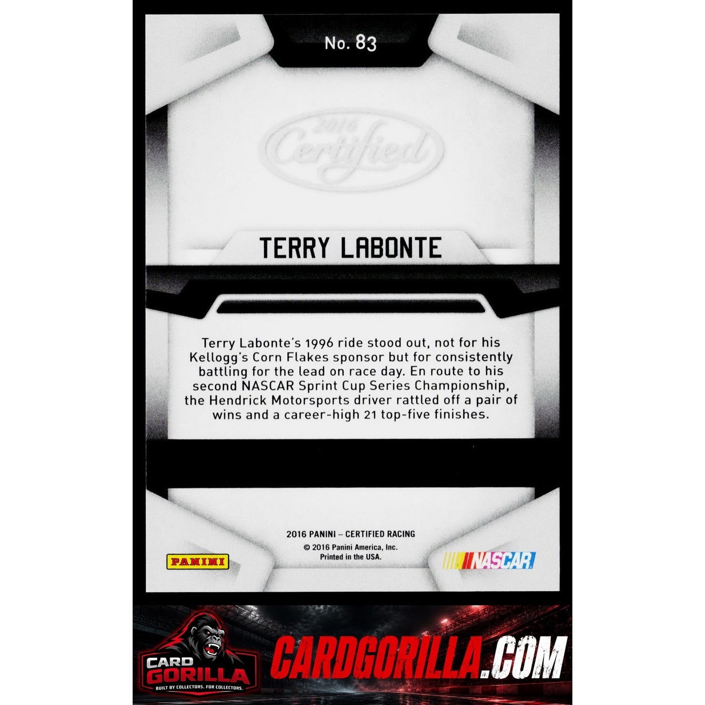 2016 Panini Certified #83 Terry Labonte Mirror Red #/75