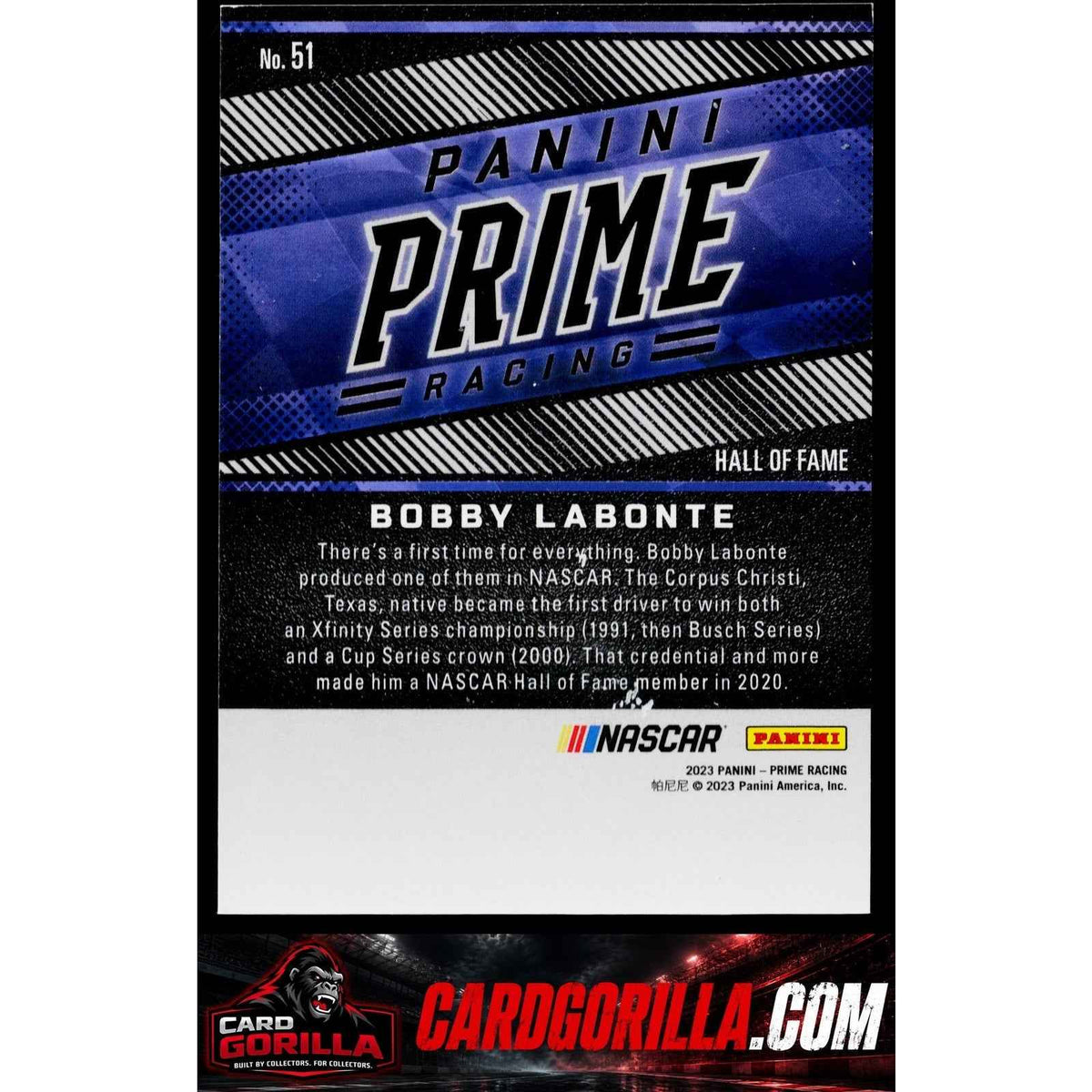 2023 Panini Prime #51 Bobby Labonte #/49