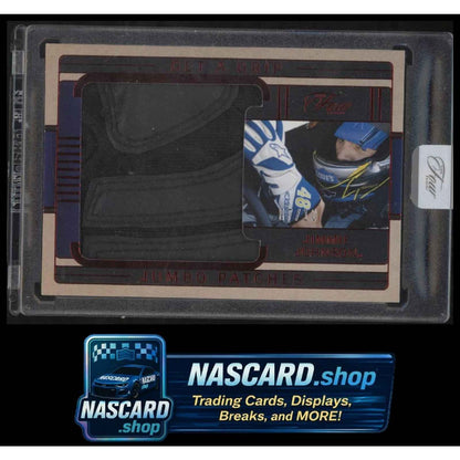2025 Panini Turn Four #GG-JJN Jimmie Johnson Get A Grip Jumbo Patches Red #/10
