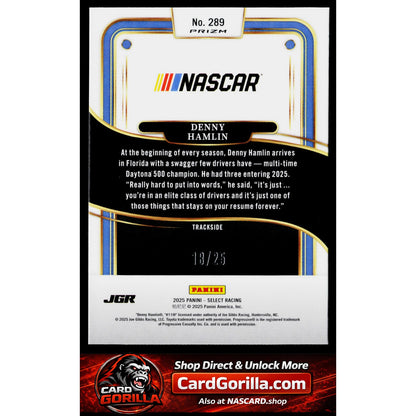2025 Panini Select #289 Denny Hamlin Tie-Dye Prizms #/25