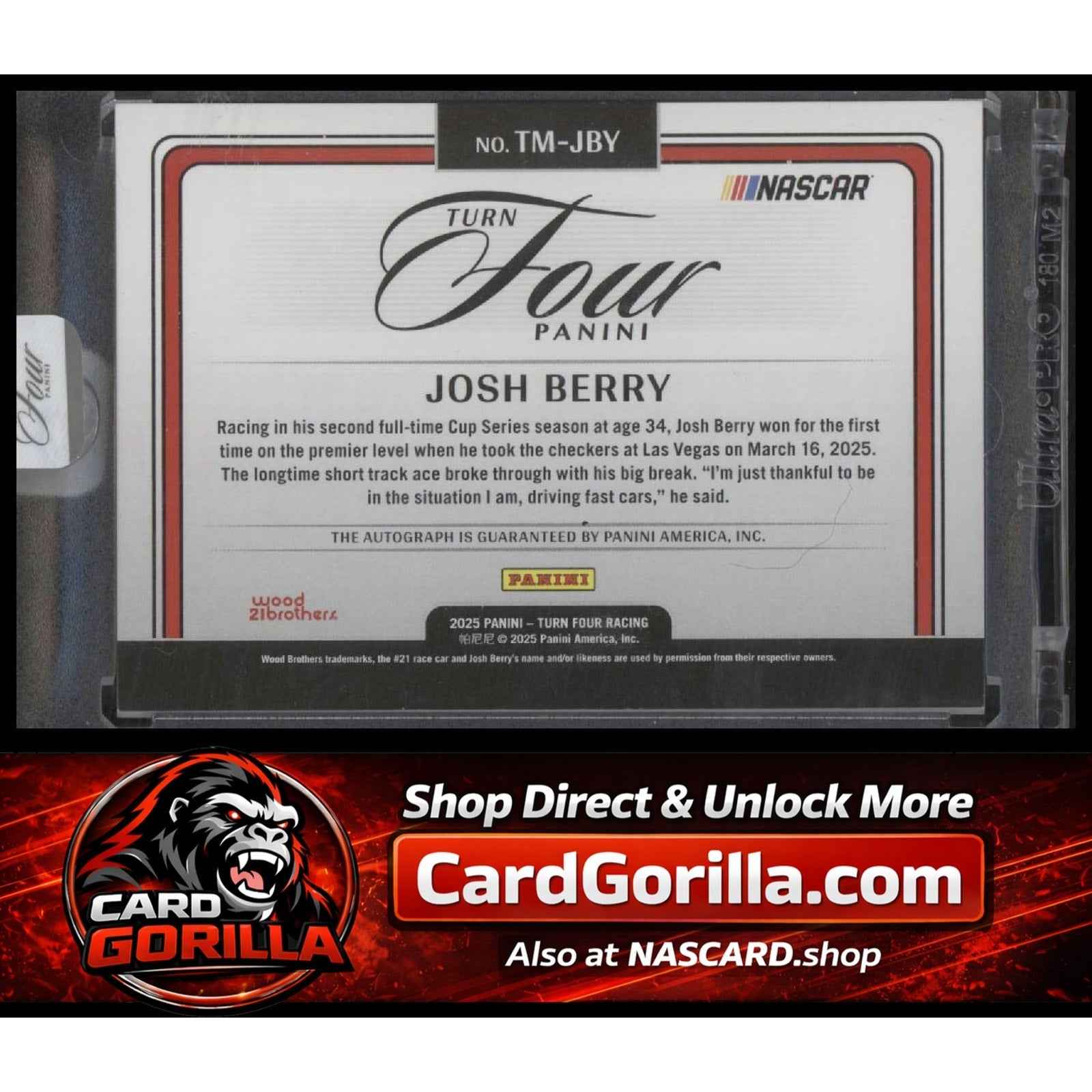 2025 Panini Turn Four #TM-JBY Josh Berry Timeless Moments Purple #/25