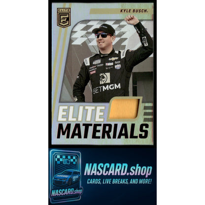 2023 Panini Chronicles #EM-KY Kyle Busch Elite Materials Red #/49 - Card Gorilla