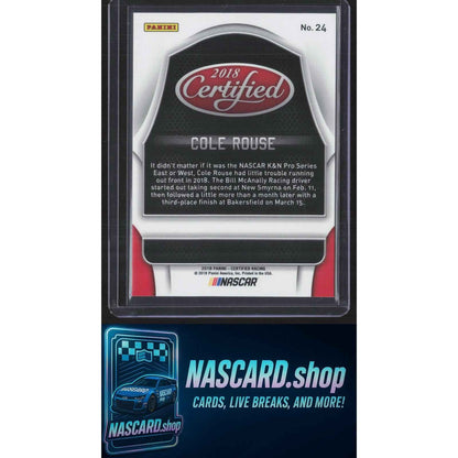 2018 Panini Certified #24 Cole Rouse Mirror Gold #/25