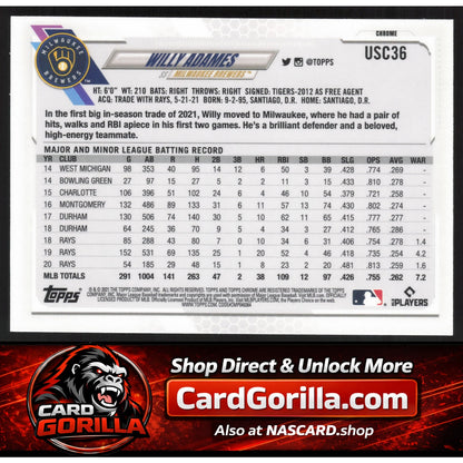 2021 Topps Chrome Update #USC36 Willy Adames Purple Refractor
