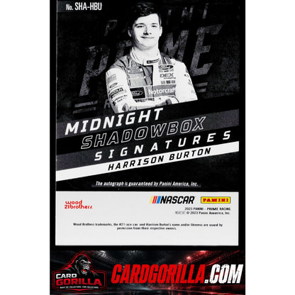 Harrison Burton 2023 Prime Midnight Shadowbox Signatures #/99