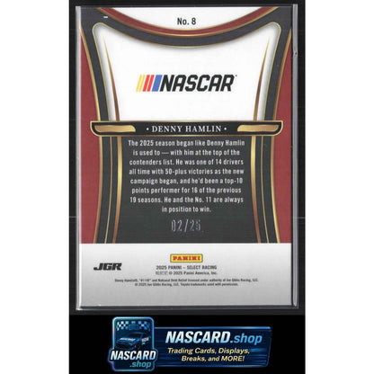 2025 Panini Select #8 Denny Hamlin Sensations Tie-Dye Prizms #/25