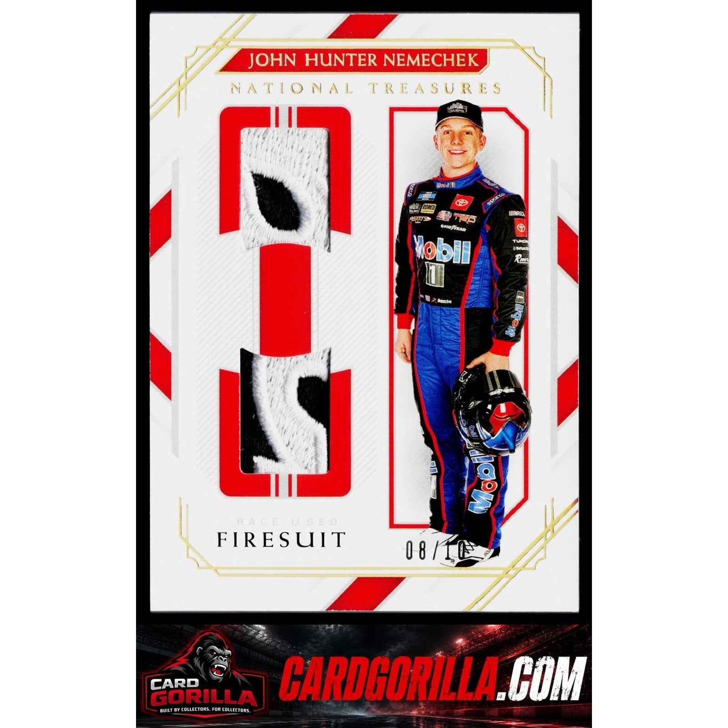 2021 National Treasures John Hunter Nemechek Dual Race Used Firesuits Prime #/10