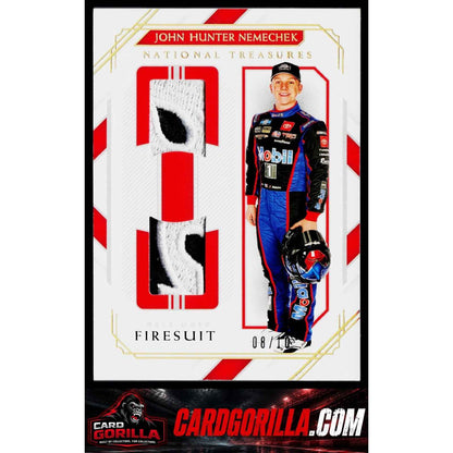 2021 National Treasures John Hunter Nemechek Dual Race Used Firesuits Prime #/10