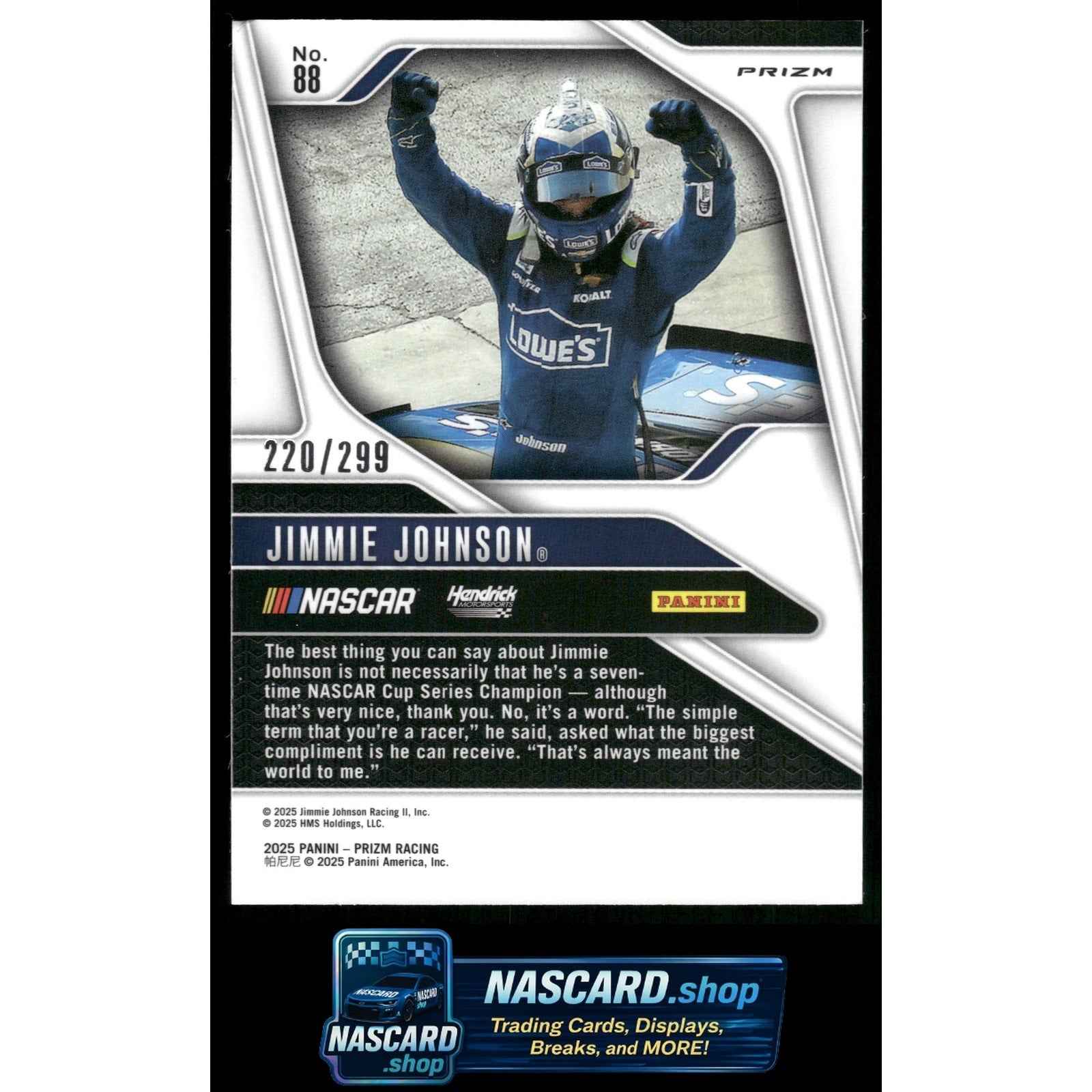 2025 Panini Prizm #88 Jimmie Johnson Pulsar #/299