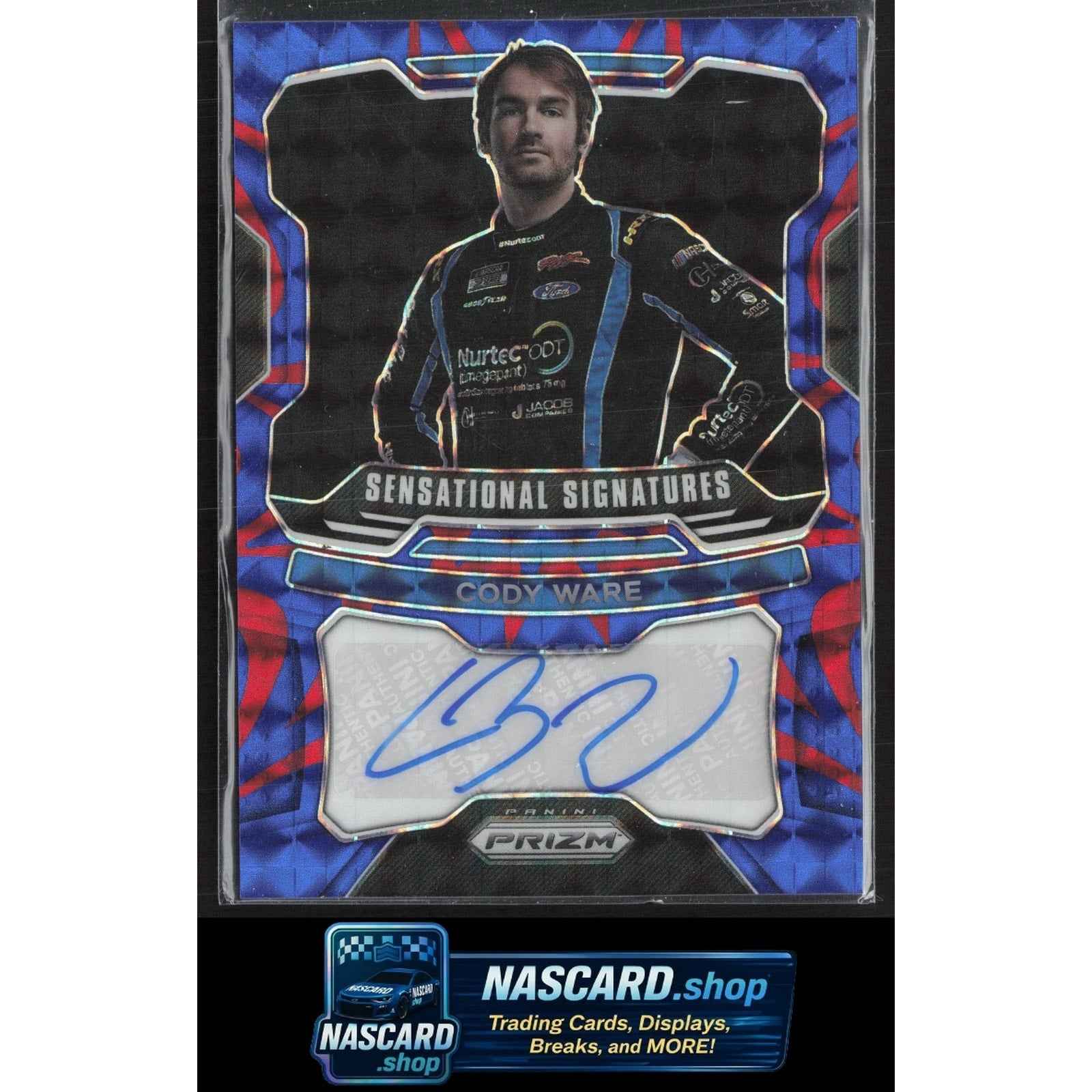 2022 Panini Prizm #S-CW Cody Ware Sensational Signatures Reactive Blue #/99