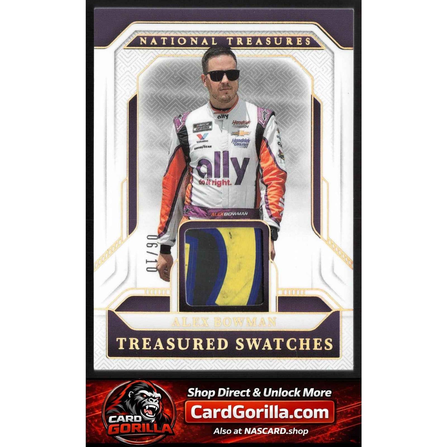 2025 Panini National Treasures Alex Bowman Treasured Swatches Holo Gold #/10