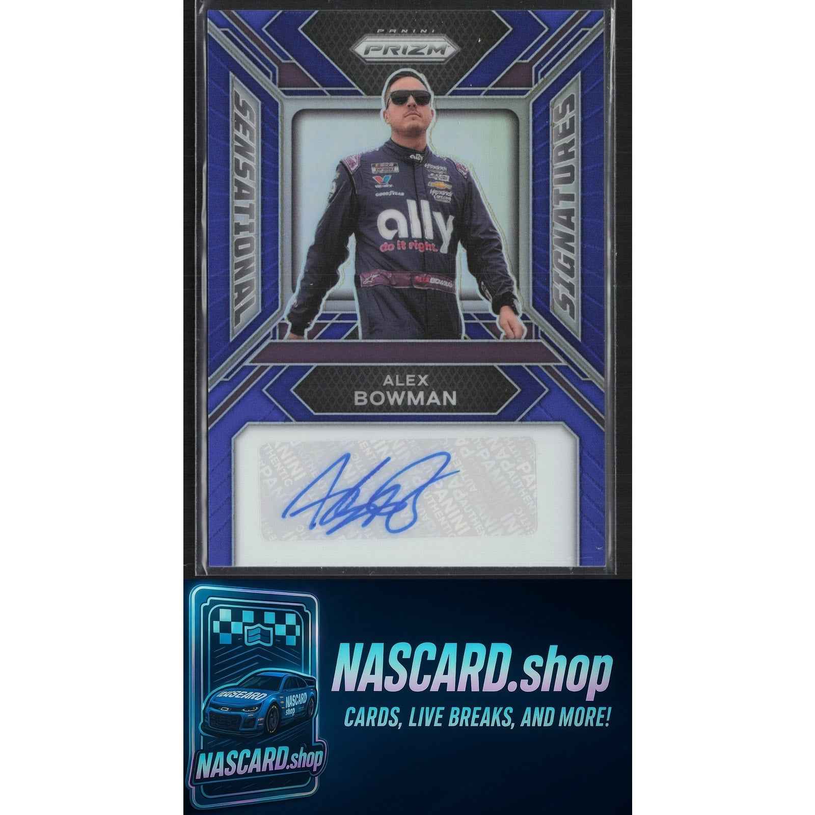 2024 Panini Prizm #SS-ABN Alex Bowman Sensational Signatures Blue #/49