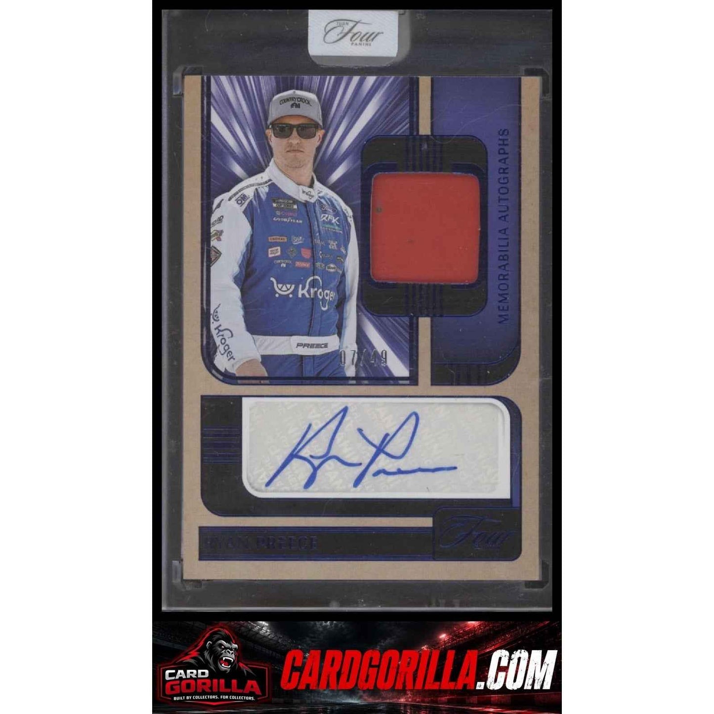 2025 Panini Turn Four #MA-RPC Ryan Preece Memorabilia Autographs Blue #/49