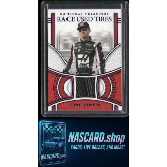 2024 Panini National Treasures #RUT-CBR Clint Bowyer Race Used Tires Blue #/75 - NASCARD.shop
