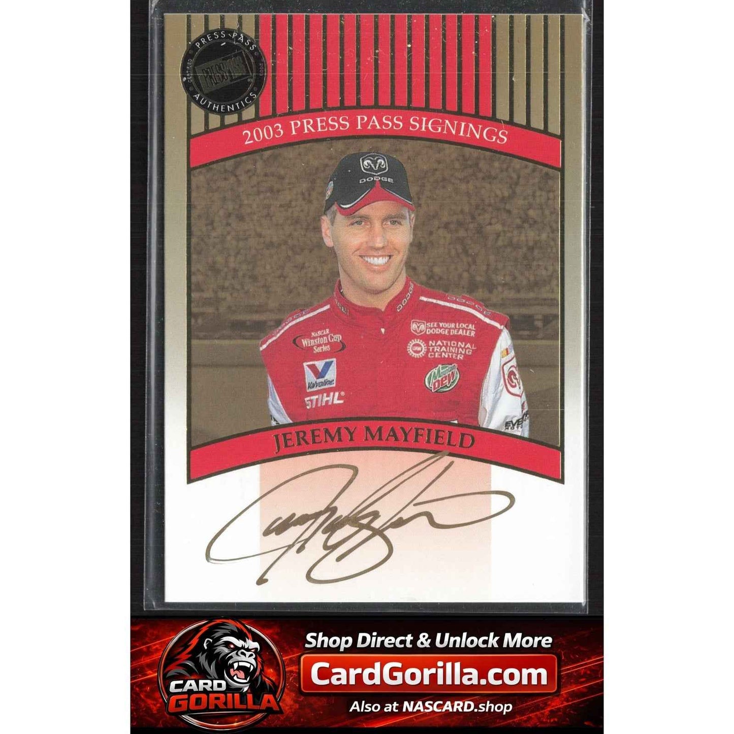 2003 Press Pass #NNO Jeremy Mayfield Signings Gold #/50