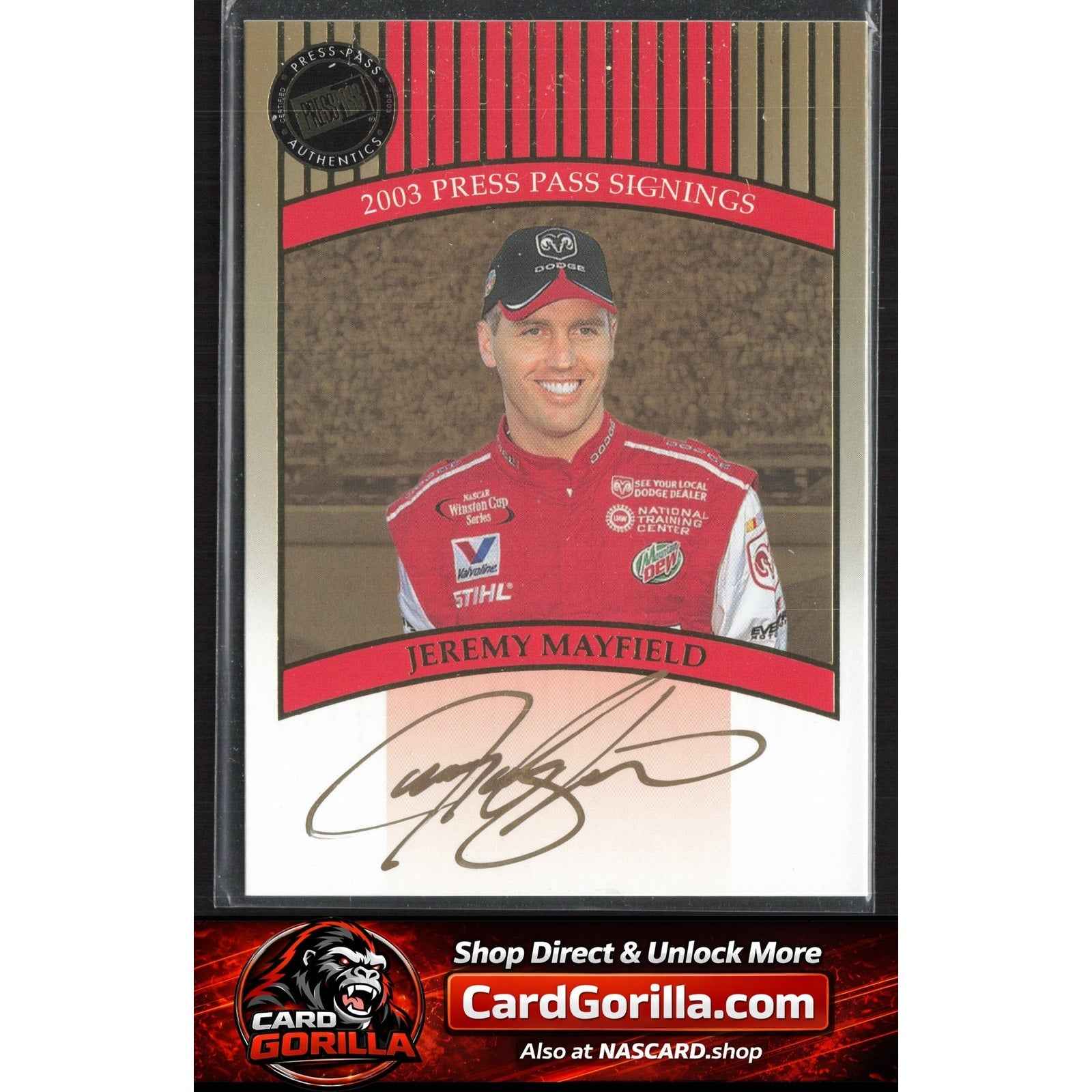 2003 Press Pass #NNO Jeremy Mayfield Signings Gold #/50