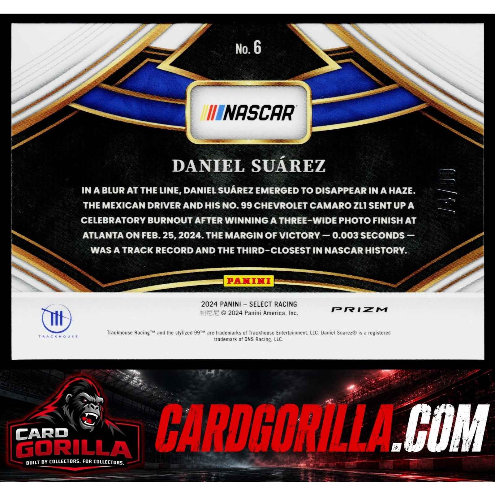2024 Panini Select #6 Daniel Suarez Sights Of Victory Red Prizms #/99