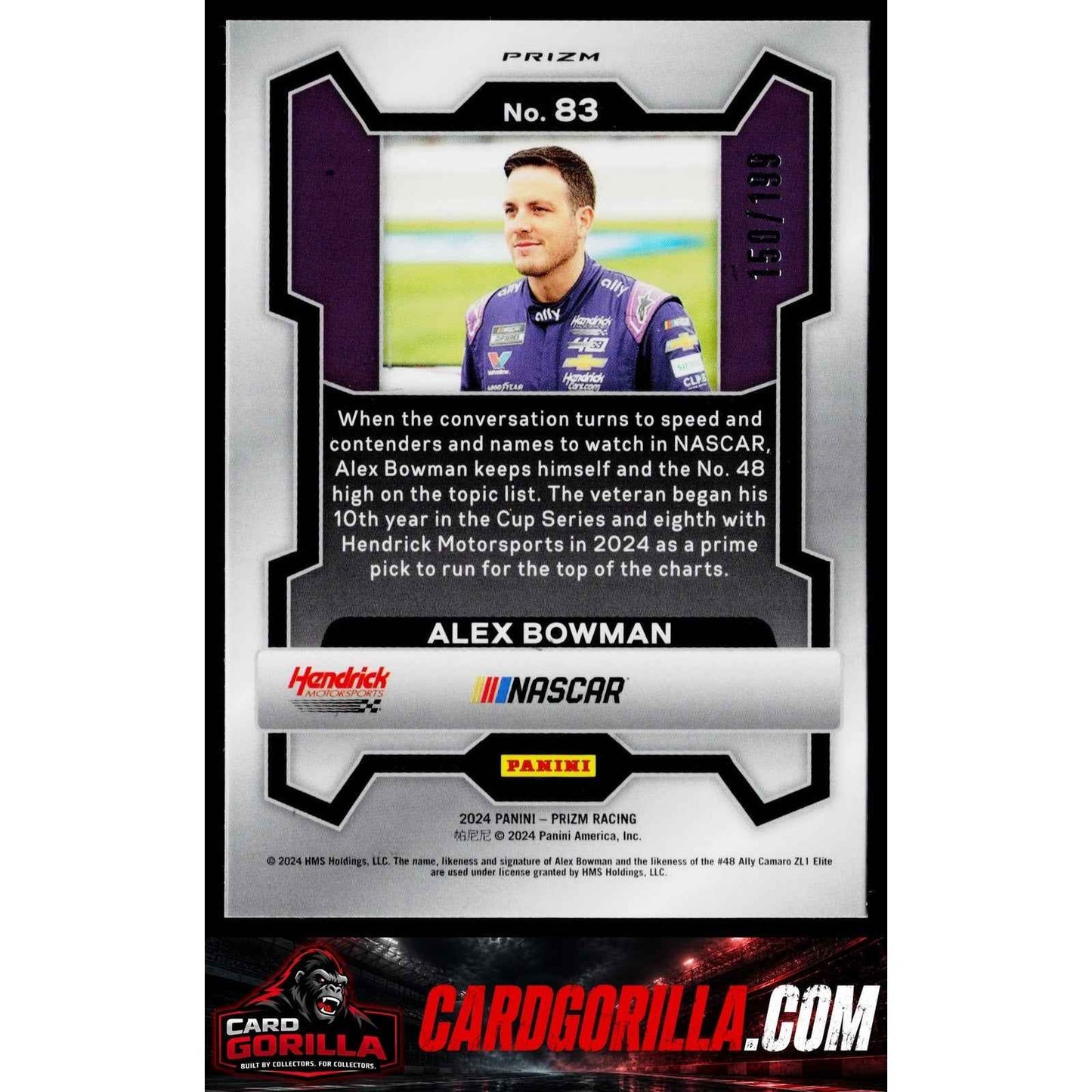 2024 Panini Prizm #83 Alex Bowman Blue #/199