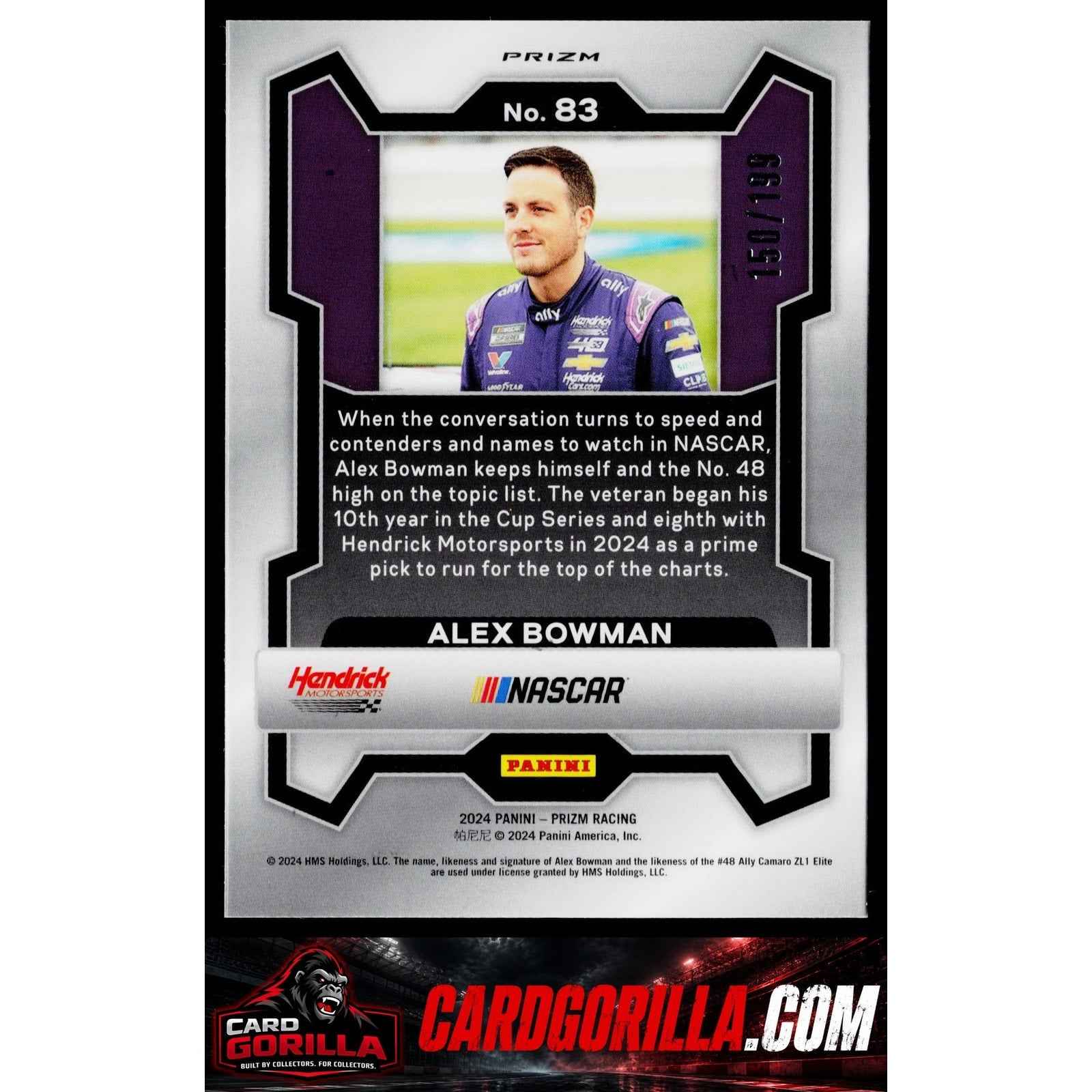 2024 Panini Prizm #83 Alex Bowman Blue #/199