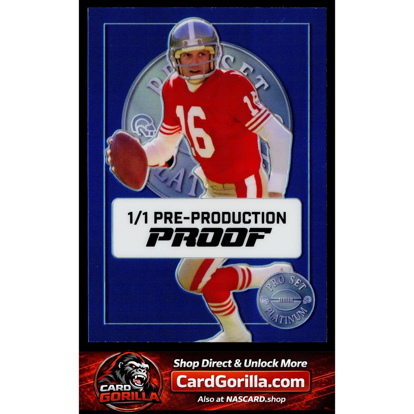 2024 Pro Set Metal #NNO Joe Montana Retro Pre-Production Proofs #1/1