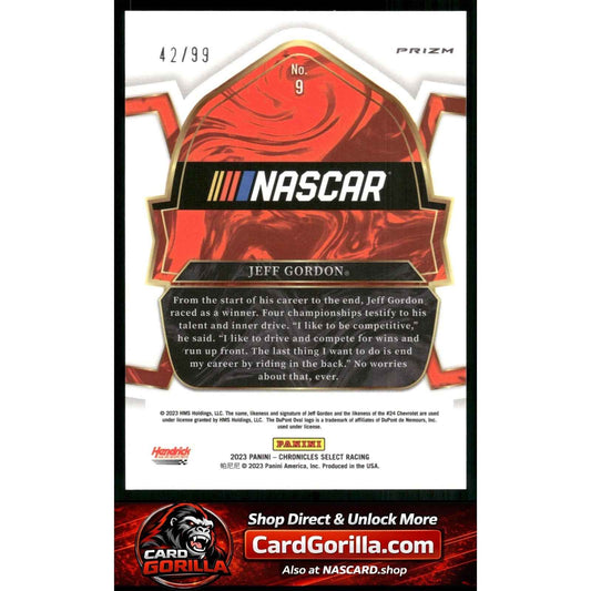 2023 Panini Chronicles #9 Jeff Gordon Select Red #/99