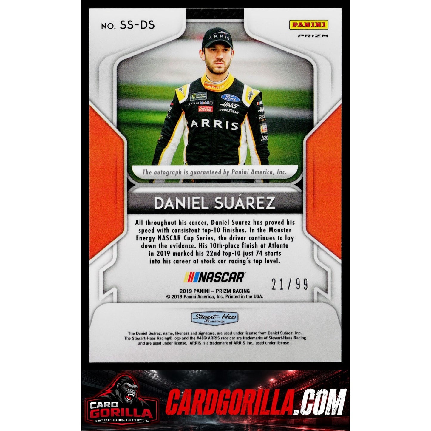 2019 Panini Prizm #SS-DS Daniel Suarez Signing Sessions Green Prizm #/99