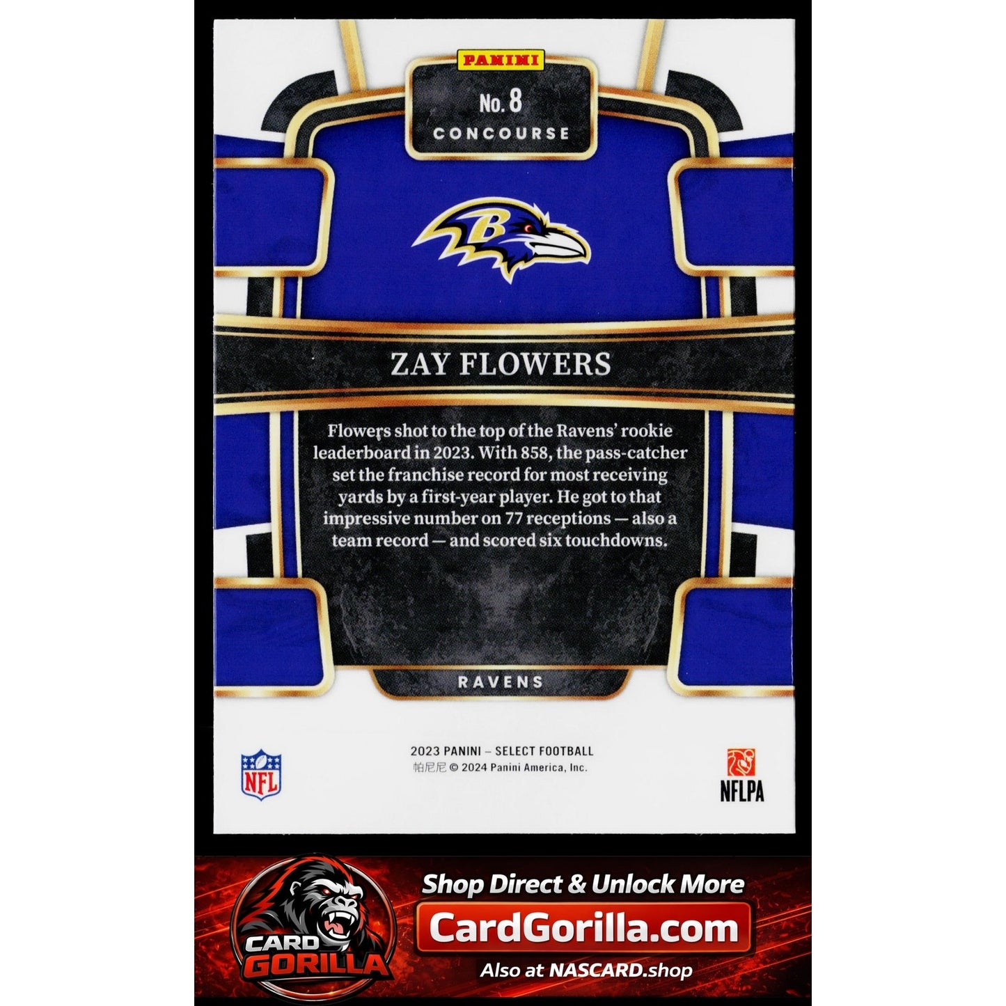 2023 Panini Select #8 Zay Flowers