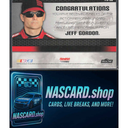 2012 Press Pass Redline #PA-JG Jeff Gordon Pieces of the Action Red #/75