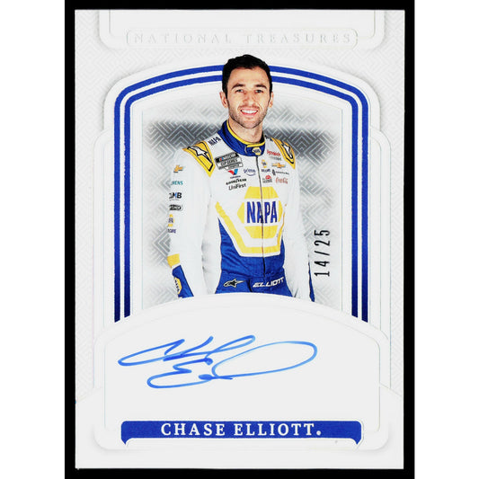 2025 Panini National Treasures #S-CET Chase Elliott Signatures Holo Silver #/25