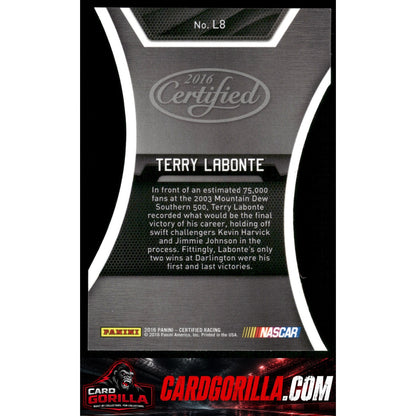 2016 Panini Certified #L8 Terry Labonte Legends Mirror Red #/75