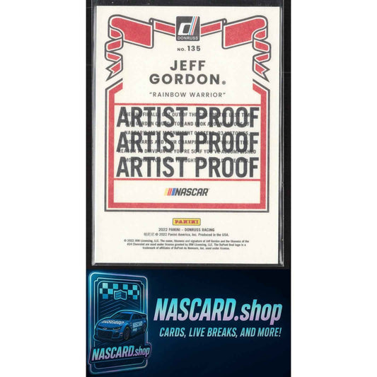 2022 Donruss #135 Jeff Gordon Artist Proof Black #1/1