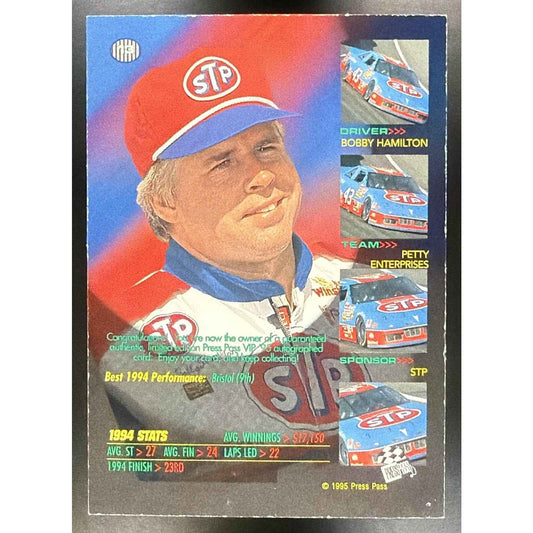 1995 Press Pass VIP Bobby Hamilton #13 Auto