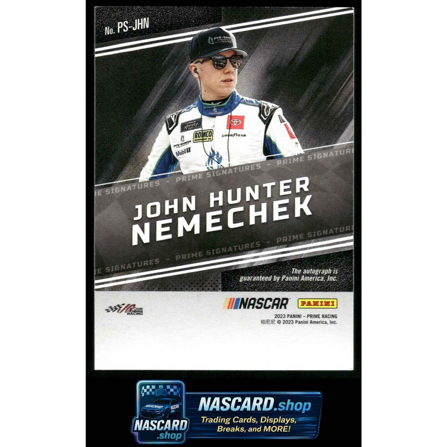 2023 Panini Prime #PS-JHN John Hunter Nemechek Prime Signatures Holo Gold #/25